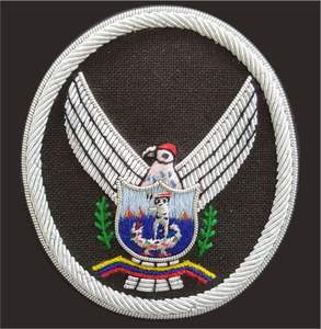 แฟชั่นป้ายอินเดียผ้าไหม Cannetille เย็บปักถักร้อยมือแท่งลวดแพทช์สัญลักษณ์เข็มกลัด Pin on # 00146 - Product Image 1