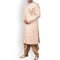 Nouveau Sherwani de Haute Qualité avec Logo Brodé Traditionnel, Conception Hiver/Été, pour Mariage et Fêtes, Tissu Personnalisable, Longueur Genou