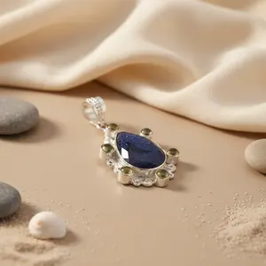 สร้อยคอจี้เงินแท้ 925 สไตล์วินเทจสำหรับผู้หญิง ชุบทองคำขาวและทองคำชมพู ประดับเพชรและเพทาย เหมาะเป็นของขวัญสำหรับงานหมั้น - Product Image 1