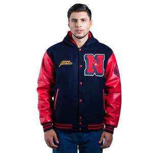 Venta al por mayor de los hombres de estilo de béisbol clásico chaqueta de invierno de manga larga Vintage College personalizado Letterman Varsity 100% lana servicio OEM - Product Image 1