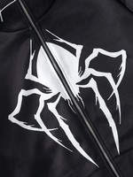 Fabricantes de ropa personalizada con cremallera de cara completa Spider Cobweb Evil Face Print Hoodie Jacket Men Loose Fit Full Zip US Hoodies