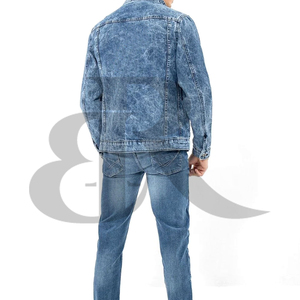 Wholesale Custom Logo Cotton Made Men Jeans <b>Jacket</b> Breathable Outdoor Use Men Jeans <b>Jacket</b> - Product Image 3