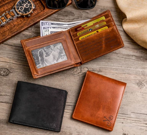 CROSS FAB Factory-Approved Men's Short Design Genuine Cowhide Leather <b>Wallet</b> Satin Lining RFID <b>Zipper</b> Bi-fold Closure Custom - Product Image 1