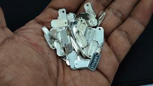 Custom Made Brass <b>Metal</b> Embossed Tags for Necklaces Durable <b>Stamped</b> Designs Handmade DIY Punk Style Accessories for Branding - Product Image 6