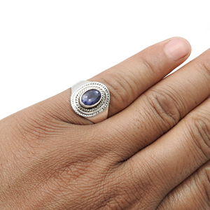 Natural Iolite Gemstone <b>Rings</b> Women's Fine Fashionable Handmade Jewelry Personalized <b>Statement</b> <b>Rings</b> at Lowest Wholesale Prices - Product Image 3
