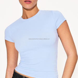 Camiseta extragrande de algodón de peso pesado de fabricante para mujer, camiseta de cuerpo de mujer con hombros caídos en el gimnasio - Product Image 3