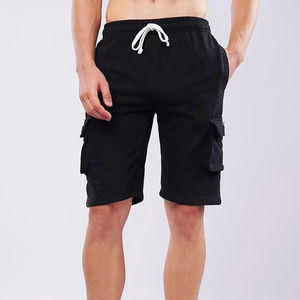 กางเกงขาสั้นลำลองผ้าฝ้าย 100% สำหรับผู้ชาย สีพื้น เอวยางยืด โลโก้ด้านหน้า ระบายอากาศได้ดี มีกระเป๋า - Product Image 1