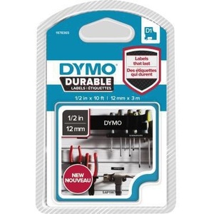Nueva cinta de etiquetas D1 de 12 mm x 3 m (ancho x largo) en blanco y negro para impresoras DYMO - Product Image 1