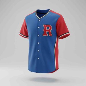 Maillot de baseball personnalisé par sublimation, uniforme d'équipe à boutons, 100% polyester, col en V, séchage rapide, tissu respirant en maille, taille plus - Product Image 4
