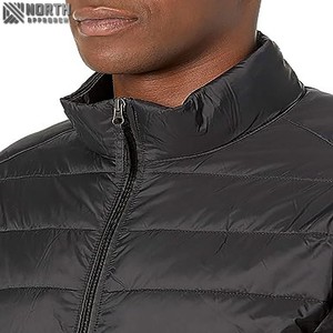 Chaqueta Anorak acolchada de invierno de concha informal de nailon de alta calidad personalizable al por mayor Chaqueta larga con cuello levantado con capucha para hombre - Product Image 5
