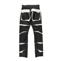 Pantalones de Hombre de Cuero Sintético, Ligeros, Casuales, a la Moda, Transpirables, Impermeables, Corte Recto, Ajuste Regular, Estilo Urbano