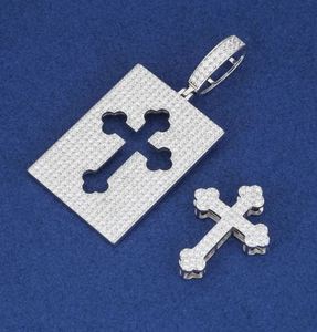 Pendentif Croix Créatif à Double Usage Réglage de Prong Vvs Moissanite Bijoux Rappeur Hip Hop Glacé - Product Image 4