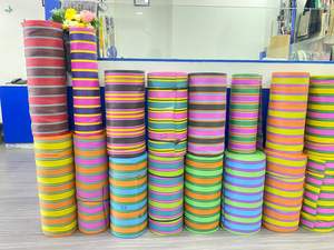 Bolsa de compras de nailon reutilizable ecológica con cremallera RPET Bolsas de playa de plástico recicladas tejidas a rayas hechas en la India - Product Image 4