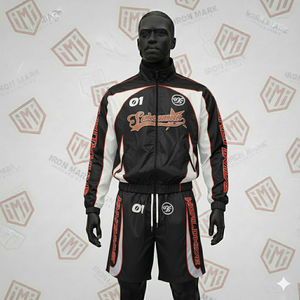 Ensemble de survêtement coupe-vent en coton épais pour homme, 2 pièces, streetwear, été - Product Image 2