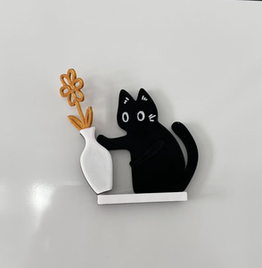 Porte-moustaches de chat rectangulaire moderne, réutilisable, écologique, léger, aimant de réfrigérateur, souvenir magnétique pour animaux de compagnie, décoration en acrylique pour chat - Product Image 1