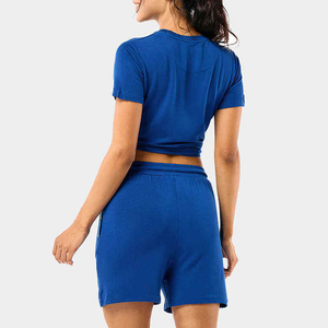 Venta al por mayor logotipo personalizado transpirable 100% algodón polar pantalones cortos de talla grande gimnasio Fitness pantalones cortos Mujer niñas pantalones cortos - Product Image 6