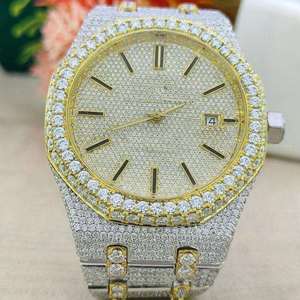 Relojes de Lujo de Edición Limitada con Diamantes de Claridad VVS para Hombre y Mujer, Probador de Diamantes Positivo, Correa de Acero Inoxidable, ETA - Product Image 4