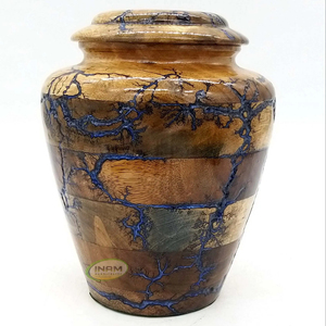 Urna Funeraria de Resina con Efecto Relámpago para Cenizas de Adultos, Diseño Shisham Cremation Memory Collector, Apta para Cementerio - Product Image 1