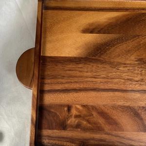 Premium Solid Wood storage and <b>Serving</b> <b>Tray</b> <b>With</b> Built In Side <b>Handles</b> Smooth Finish For Kitchen Dining Coffee Table Home Decor - Product Image 2