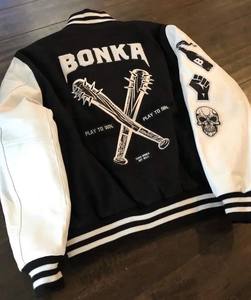 Custom Vintage Distress Bomber <b>Corduroy</b> Varsity <b>Jacket</b> Mens Embroidered Chenille Applique Crop Baseball Letterman <b>Jacket</b> - Product Image 5