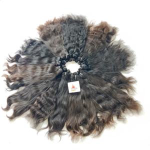 Vente en gros 100% naturel noir indien brut faisceau traité chimiquement cuticule alignée vague profonde Remy cheveux humains droits - Product Image 5
