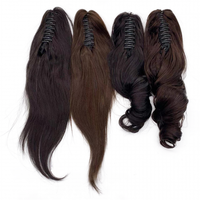 12-20 pouces pince à griffes queue de cheval en gros bonne qualité 100% cheveux humains Curl cheveux queue de cheval