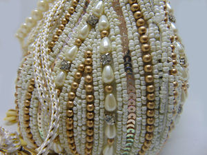 กระเป๋า Potli ของเจ้าสาว,กระเป๋าทรงเรียวสีทองและสีเงิน - Product Image 3