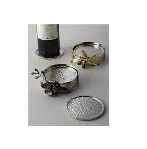 Sous-verres en métal à motif de feuille, plaqués or, écologiques, uniques, réutilisables, tapis et coussinets pour dessous de verre de qualité export - Product Image 5