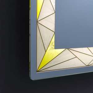 Miroir LED 90x70 avec inserts satinés et éclairage LED coloré - Product Image 6