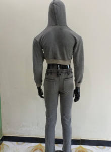 <b>Women's</b> Distressed Zip <b>Hoodie</b> Jogger Set Jogger Sweat suit Distressed Embroidery Applique Patch Acid Washed <b>Women</b> Men Tracksuit - Product Image 2