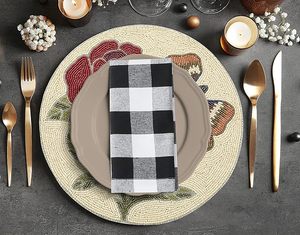 Handmade Flower-Shaped Glass <b>Beaded</b> <b>Placemat</b> New Year Christmas Dining Table Decorative Mat for Wedding Parties - Product Image 2