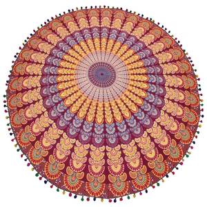 Tenture murale indienne psychédélique Mandala Hippie jeter pique-nique feuille de plage traditionnel Boho tapisserie plage jeter - Product Image 3