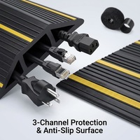 Rampe de protection de câble pour VE, 2 canaux, en caoutchouc robuste, pour couvrir les câbles, pour allée, garage, intérieur, extérieur, OEM, ODM, vente en gros