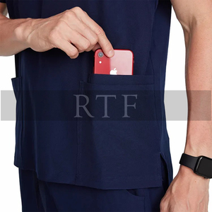 Uniformes médicos de LICRA antiabsorbentes con cuello en V personalizados, opciones de talla grande, hasta la rodilla, Top de Hospital, Jogger, conjuntos de uniformes de enfermería - Product Image 6