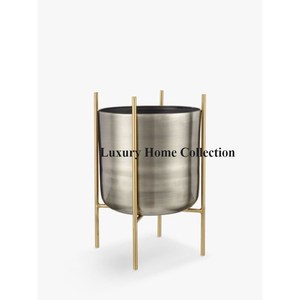 Venta caliente azul y plata brillante pulido doble sombra aspecto atractivo Hogar y restaurante artículos decorativos macetas y jardineras - Product Image 6