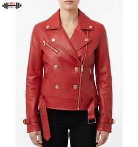 Blouson aviateur en cuir et velours côtelé grande taille de qualité 2025 avec finition rayée, personnalisé pour femme, expédition rapide - Product Image 1