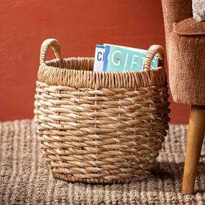 Vgreen Handmade Water Hyacinth Weave Storage <b>Basket</b> With Handles New Design Best Selling Items - Product Image 4