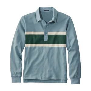 T-shirt de streetwear surdimensionné à rayures sur la poitrine, style vintage, pour homme, logo personnalisé, t-shirt à manches longues de haute qualité, maillot de golf OEM - Product Image 2