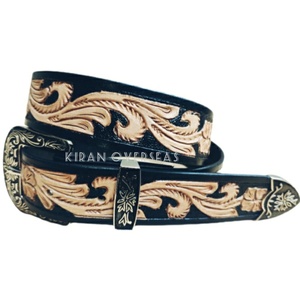Ceinture en cuir occidental de haute qualité, fabrication artisanale, outillage et sculpture, cuir pleine fleur, ceinture de designer de qualité supérieure, ceintures de cow-boy - Product Image 1