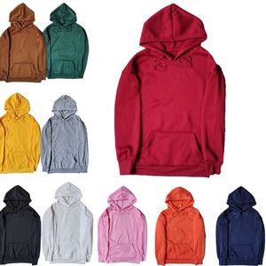 Sweats à capuche unis avec broderie personnalisée du logo OEM Pulls à capuche unisexes vierges en coton et polyester épais pour hommes - Product Image 5