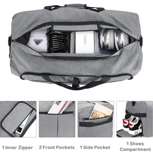Sac de voyage personnalisé léger et durable pour hommes, sac de week-end en polyester, organisateur de rangement, fermeture éclair, mode sport - Product Image 3