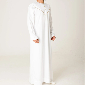 La mejor calidad, nuevo diseño, elegante, Thobes Jubba, vestido saudí, túnica bordada de algodón Thobes islámico marroquí oriental para musulmanes - Product Image 1