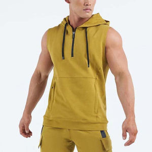 <b>Men's</b> Casual Hooded Tank Tops Solid Color Sports Sleeveless <b>Vest</b> Workout Gym T-shirt Top Hoodie Zipper Breathable Plus Size 2025 - Product Image 4