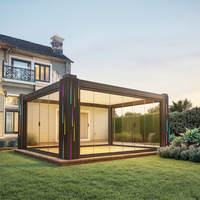 YOUYA Nouvelle Pergola Solaire Extérieure de Jardin en Aluminium avec Système de Persiennes à Panneaux Solaires, Salle Solarium et Onduleur Solaire Hybride