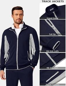 Bas Prix Survêtement Hommes Survêtements En Gros Costumes Sport Survêtement Formation Jogging Sport Porter Hommes Bleu Couleur Fermeture Éclair Complète - Product Image 5