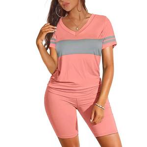 ชุดสั้นของผู้หญิง,เสื้อคอวีทรงสั้นออกแบบโลโก้ได้ตามต้องการสำหรับนักขี่จักรยานสองชิ้นสำหรับฤดูร้อน - Product Image 5