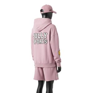 <b>Women</b> Hoodie <b>Short</b> Set Cotton Fleece Pink Relaxed Fit Hoodie <b>Shorts</b> CustomLogo 100% Cotton Hoodie and <b>Sweat</b> <b>Shorts</b> Set for <b>Women</b> - Product Image 5