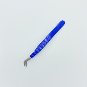 Pinzas de punta de fibra de acero inoxidable, herramientas de belleza, 65 grados, volumen ruso, Color azul, agarre de diamante, diseño personalizado - Product Image 3