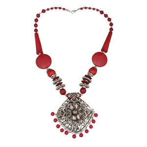 Jeweljunk 1106626 Collier de déclaration de perles marron plaqué rhodium Fine Jewelry - Product Image 1