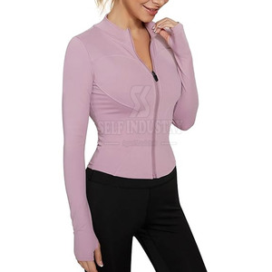 Best Selling Women's Yoga Jacket Quick Dry and Breathable for Adults Front Logo Position Low Price - Product Image 3